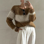 Damen gestrickter Oversized Pullover R&B