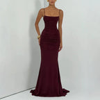 Damen Elegantes Tailliertes Maxikleid mit Raffungen
