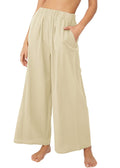 Damen Weite Palazzo-Hose mit elastischem Bund und seitlichen Taschen R&B