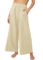 Damen Weite Palazzo-Hose mit elastischem Bund und seitlichen Taschen R&B