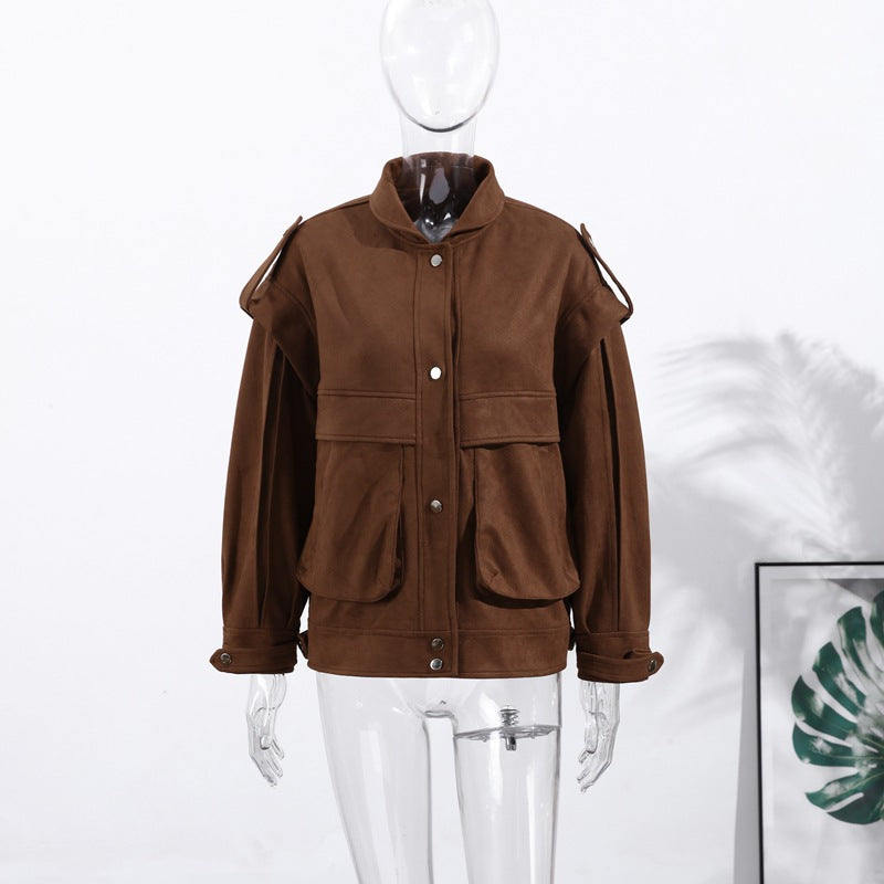 Damen Oversized Veloursjacke R&B