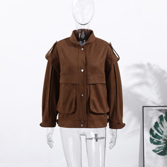 Damen Oversized Veloursjacke R&B