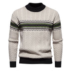 Herren Strickpullover mit innovativem Zopfmuster und stilvollen Akzenten