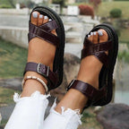 Damen Komfortable Riemchen-Sandalen mit verstellbarem Riemendesign und rutschfester Sohle R&B
