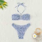 Damen Bandeau-Bikini mit geflochtenem Design und verstellbaren Trägern R&B