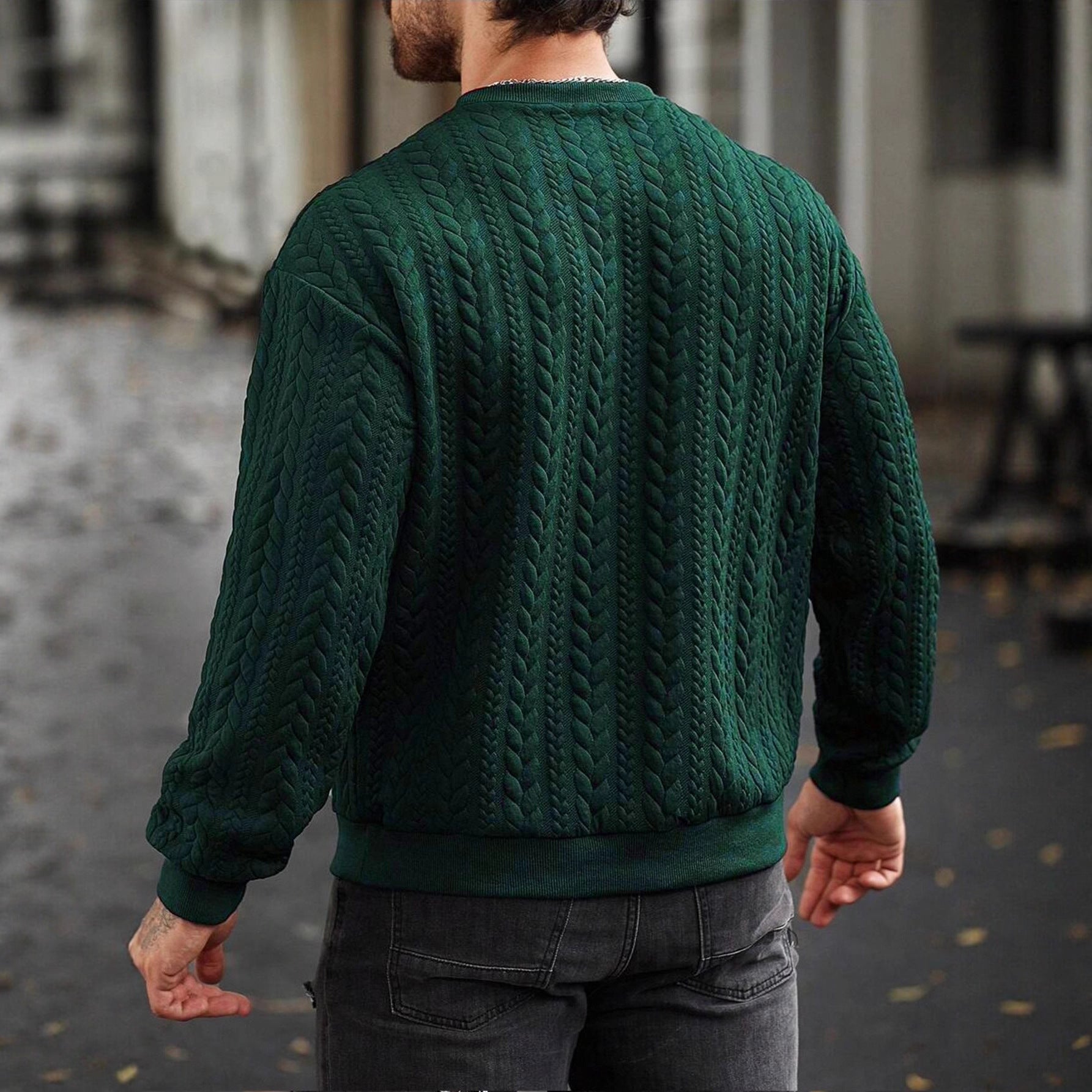 Herren Strickpullover mit strukturiertem Muster