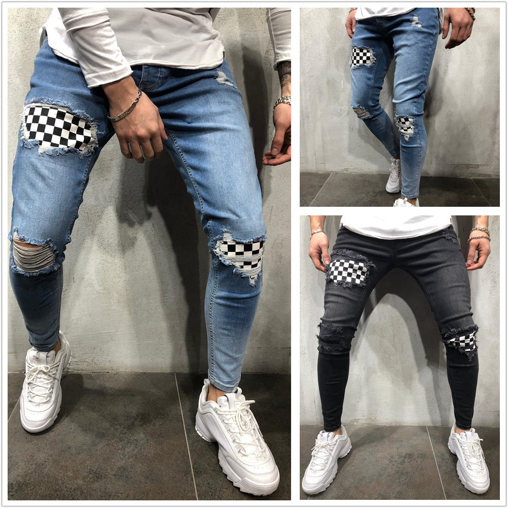Herren trendige Skinny Jeans mit aufregenden Designelementen R&B