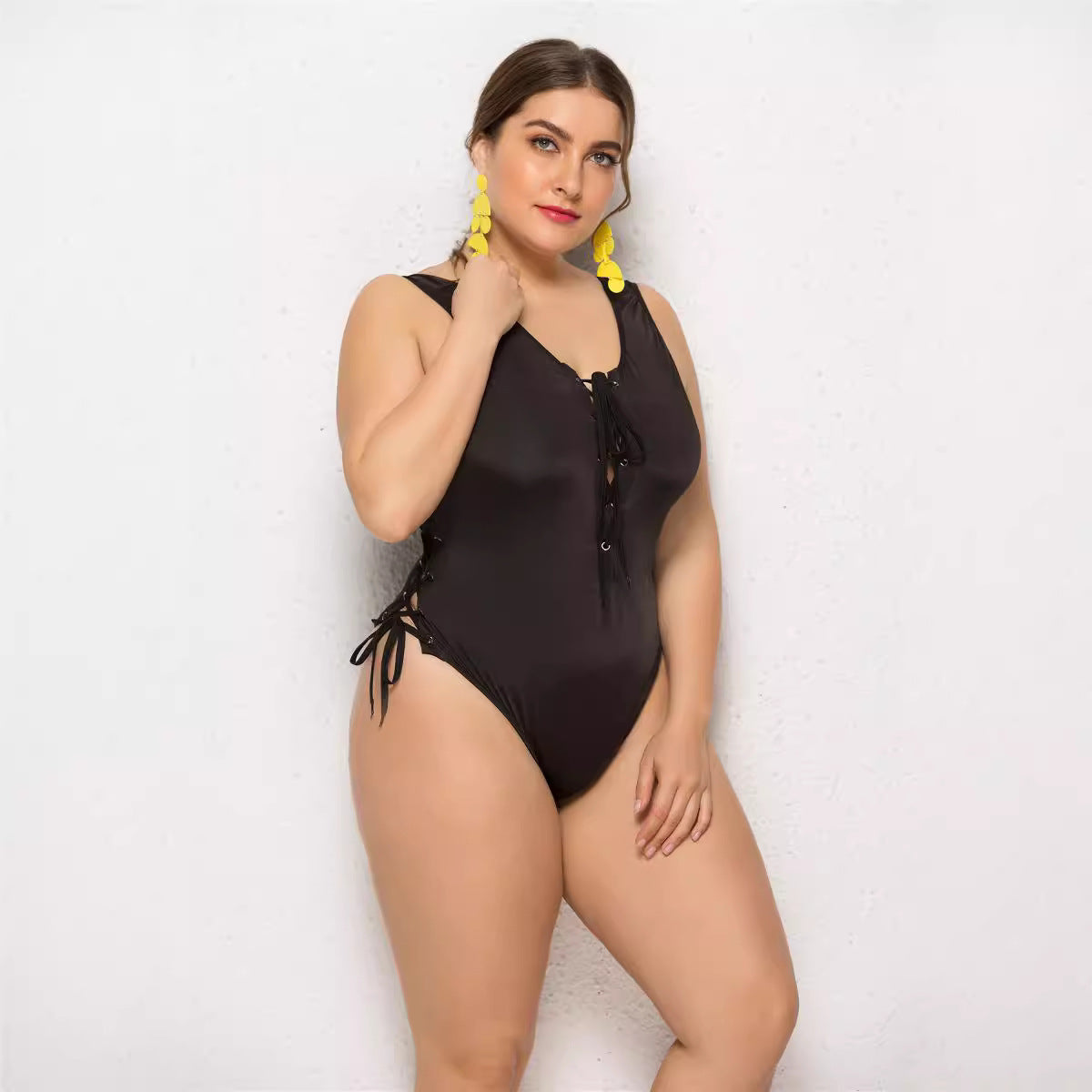 Damen Einteiliger Badeanzug mit Schnürung R&B