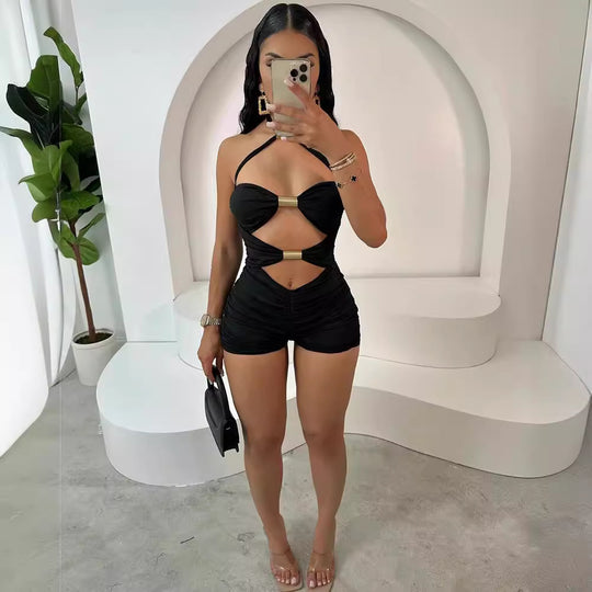 Damen Strandanzug mit elegantem Schleifen-Design und verstellbaren Trägern R&B