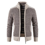 Herren Strickjacke mit modernem Stehkragen und strukturiertem Design R&B