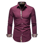 Herren Langarmhemd mit paisley-muster und eleganten Akzenten