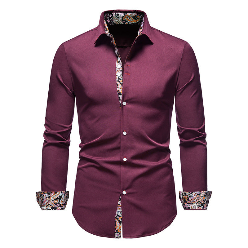 Herren Langarmhemd mit paisley-muster und eleganten Akzenten