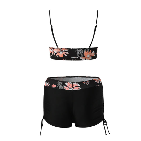 Damen Bikini-Set mit modischem Oberteil und hoch geschnittenen Shorts R&B