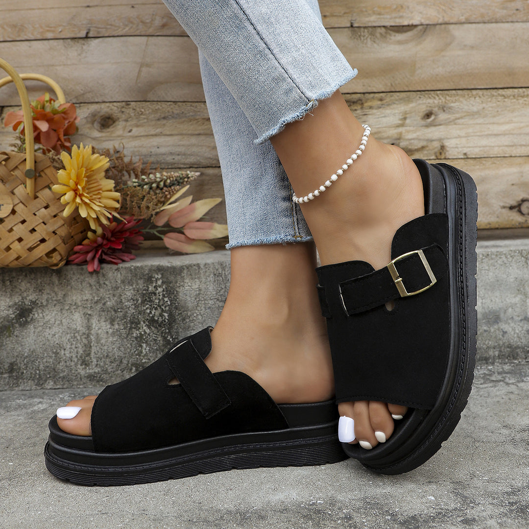 Damen Komfortable Mules mit verstellbarem Riemen und rutschfester Sohle R&B