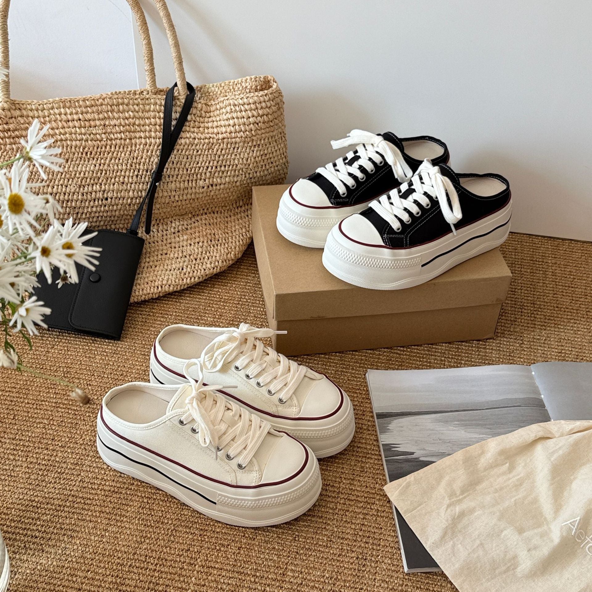Damen Sneaker mit erhöhtem Plateau und bequemer Schnürung