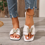 Damen Pantoletten mit filigranem Schmetterlingsdesign und komfortabler Fußbettgestalt R&B