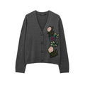 Damen Strickjacke mit floralem Stickdesign R&B