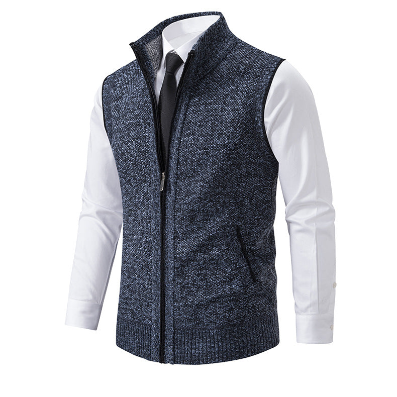 Herren Strickweste mit Reißverschluss und strukturiertem Design R&B