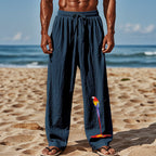 Herren Strandhose aus leichtem, atmungsaktivem GewR&Be mit buntem Print R&B