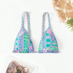 Damen Triangel-Bikini mit buntem Muster