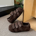 Damen Clogs mit praktischem Klettverschluss und weichem Wildlederobermaterial R&B