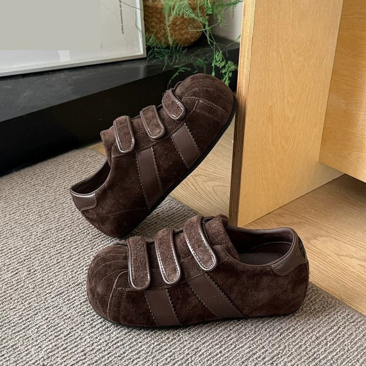 Damen Clogs mit praktischem Klettverschluss und weichem Wildlederobermaterial R&B