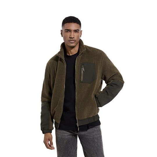 Herren Fleecejacke mit hochgeschlossenem Kragen und seitlichen Reißverschlusstaschen R&B