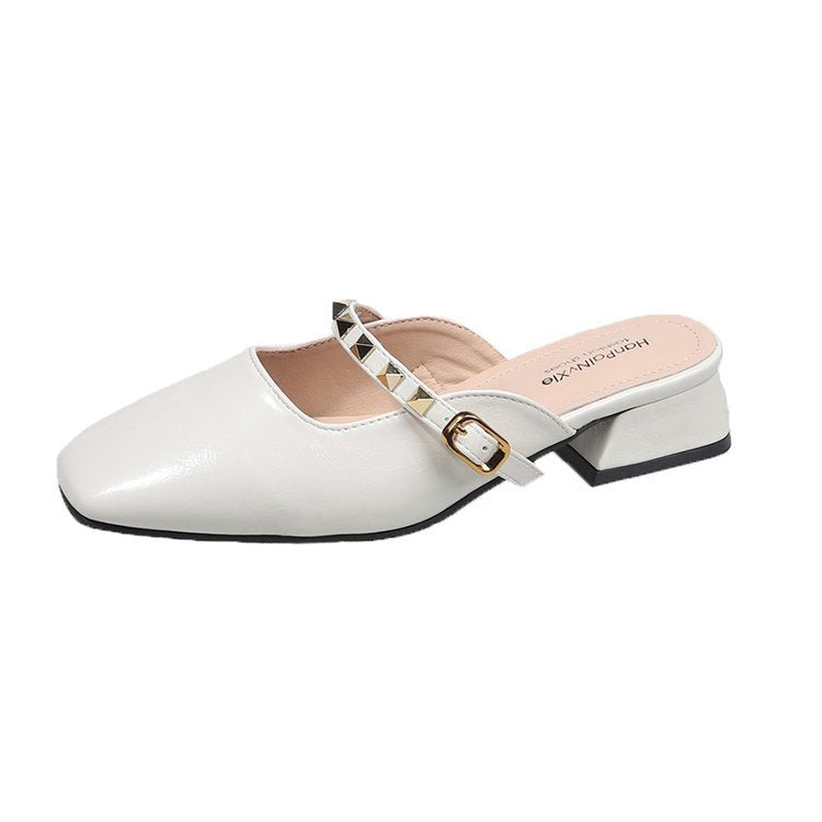 Damen elegante Slingback-Mules mit modischem Absatz R&B