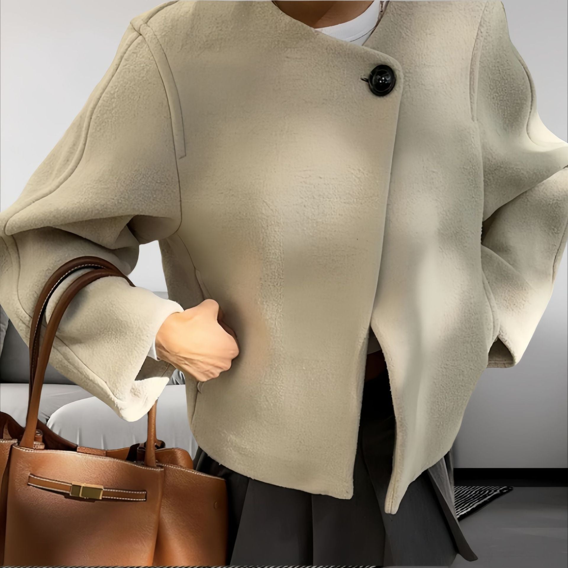 Damen Modische Oversized-Jacke mit strukturiertem Design R&B