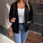 Damen Kapuzenjacke mit strukturiertem Waffelmuster und praktischem Reißverschluss R&B