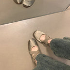 Damen Ballerinas mit dekorativem Riemen und komfortablem Fußbett R&B