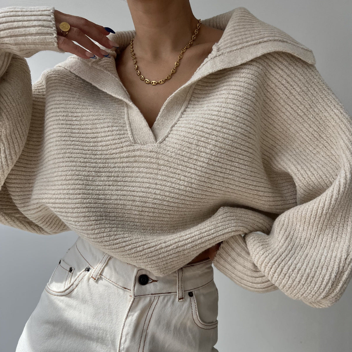 Damen lässiger Pullover R&B