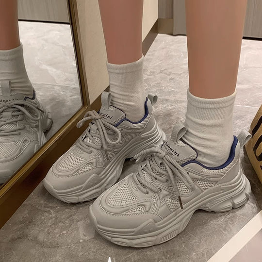 Damen Sportliche Lauf-Sneaker mit atmungsaktiver Mesh-Oberfläche und dämpfender Sohle R&B