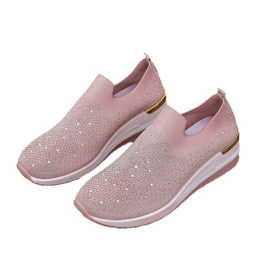 Damen Slip-On Sneakers mit funkelnden Strassdetails R&B
