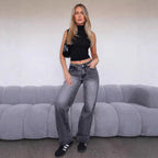 Damen Weite Jeans im lässigen High-Waist Schnitt
