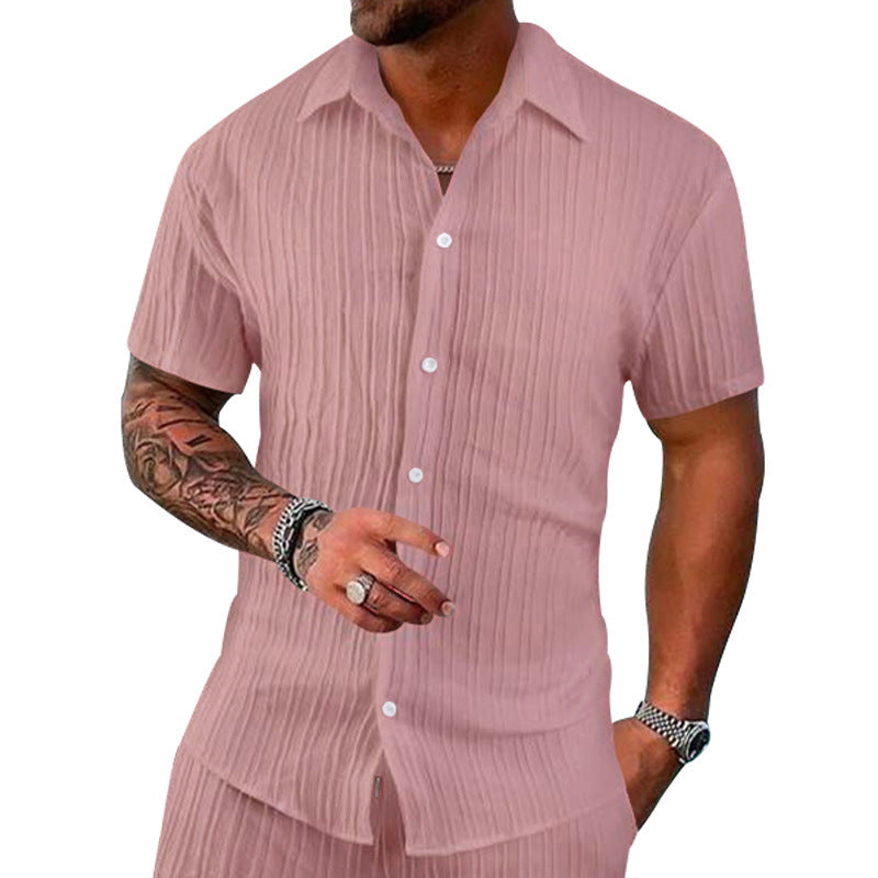 Herren Kurzarm-Shirt mit strukturiertem Design R&B