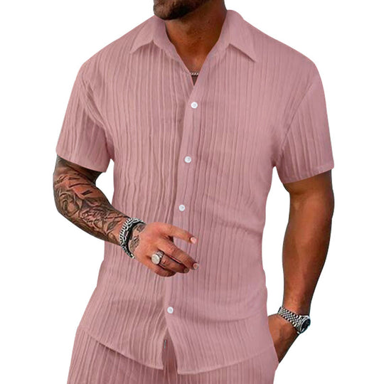 Herren Kurzarm-Shirt mit strukturiertem Design R&B
