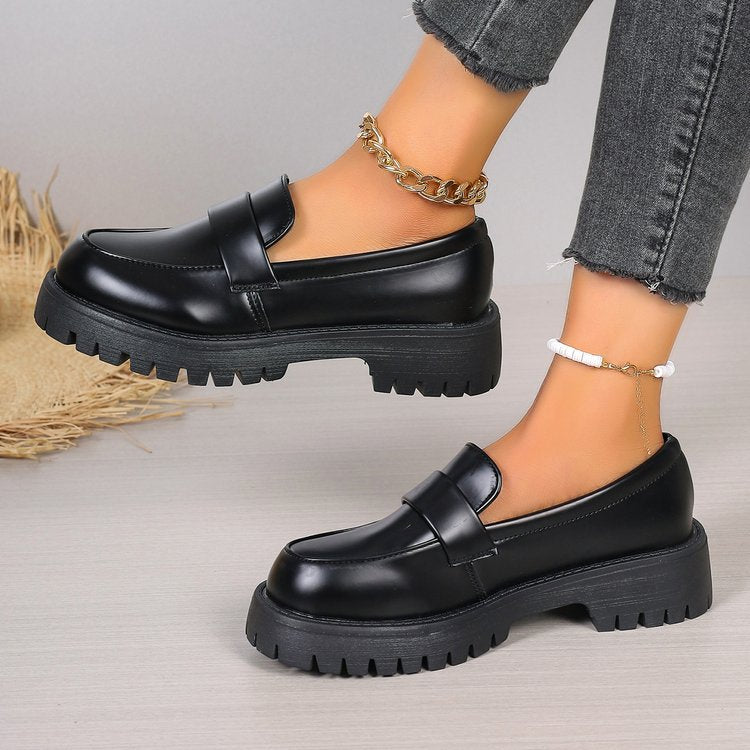 Damen Mokassins mit robustem Plateau und stylischer Schnalle R&B