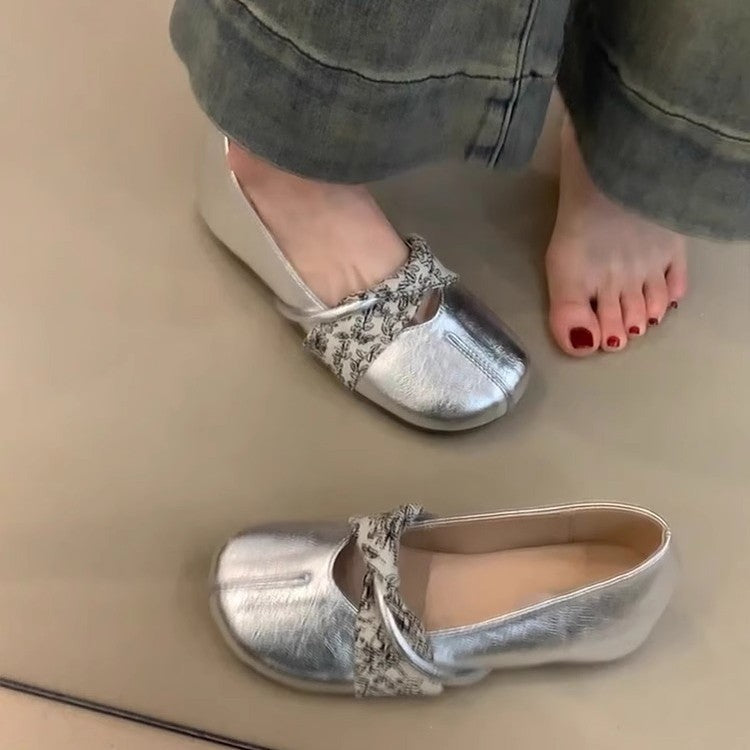 Damen modische Ballerinas mit dekorativem Riemchen und hochwertigem Innenfutter R&B