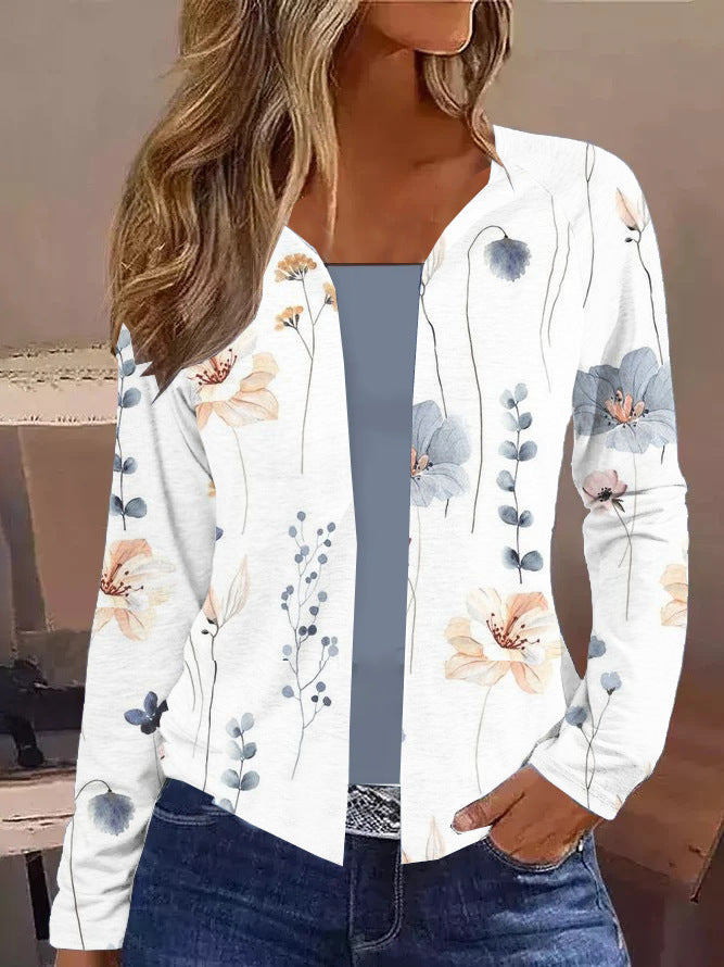 Damen Langarm-Cardigan mit floralen Mustern R&B