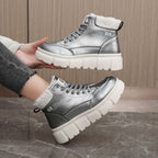 Damen Hohe Stiefel mit flauschigem Innenfutter und rutschfester Sohle R&B