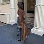 Damen eleganter Trenchcoat mit trendigem Oversized-Schnitt R&B