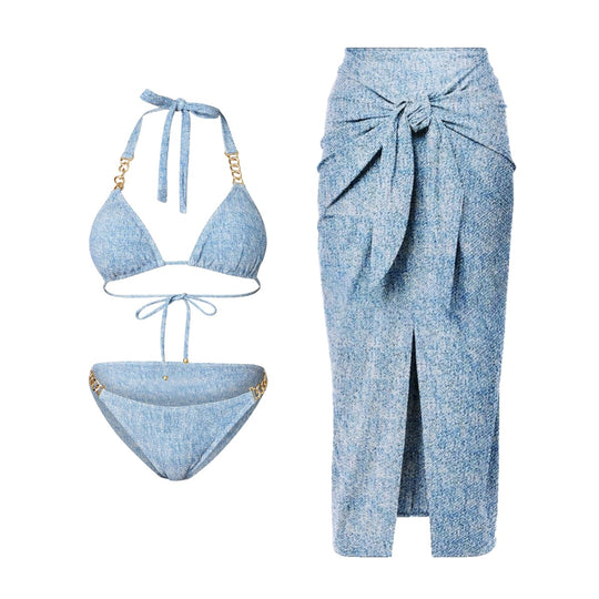 Damen Bikiniset mit Wrap-Rock R&B