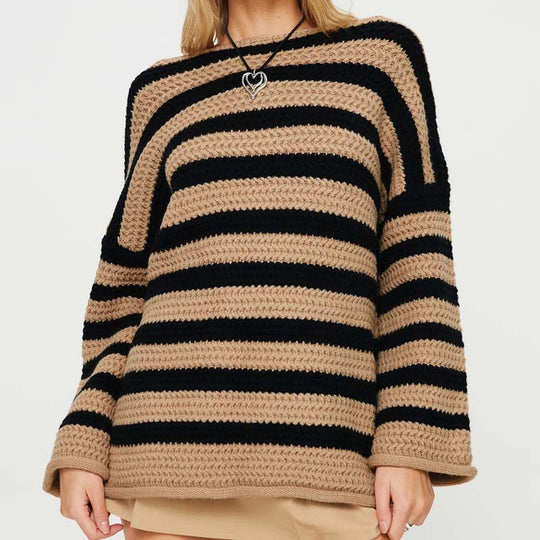 R&B | Gestreifter Strickpullover Mit Sanften Farben