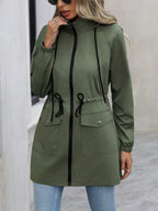Damen praktische Kapuzenjacke mit verstellbarem Bund und Taschen R&B