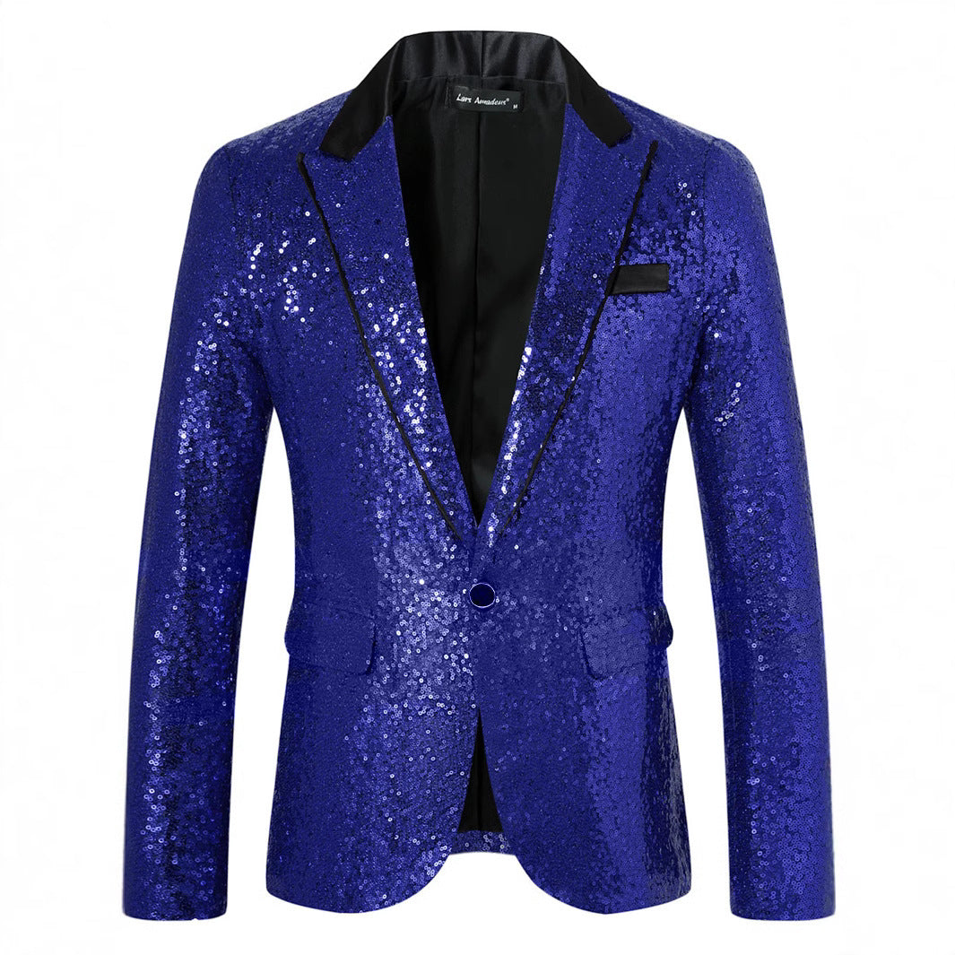 Herren Glamouröser Paillettenblazer R&B