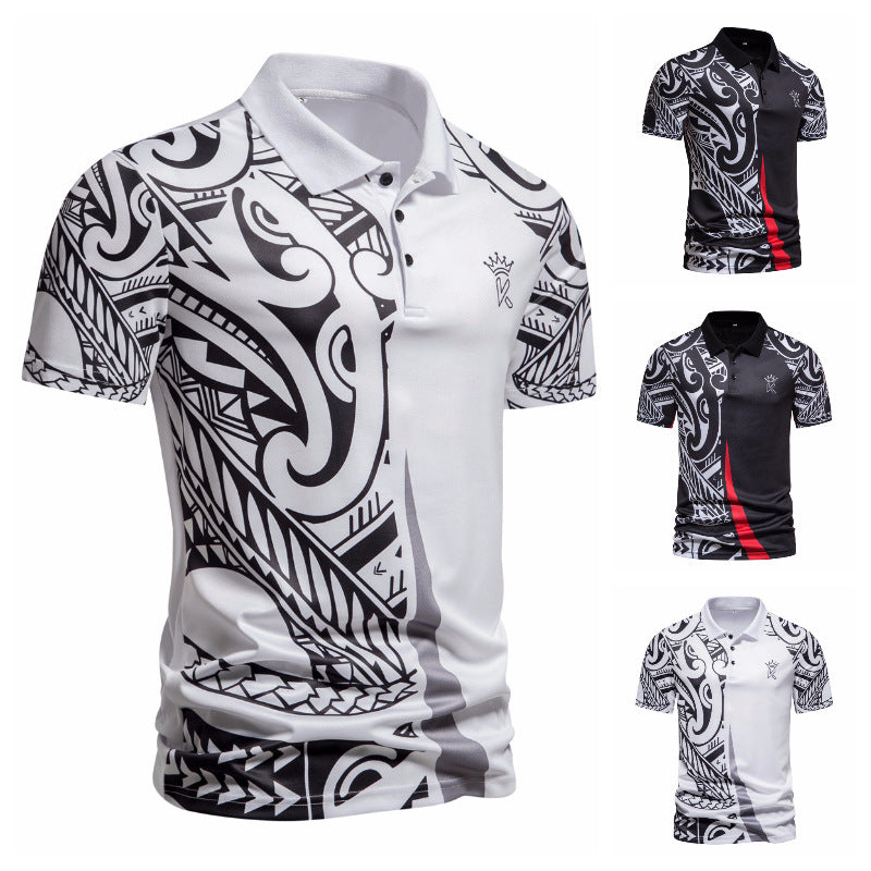 Herren Poloshirt mit modernem grafischen Design und atmungsaktiven Eigenschaften