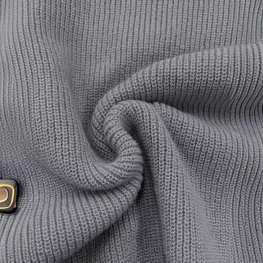 Damen Modisches Strickkleid mit hohem Kragen und oversize Schnitt R&B