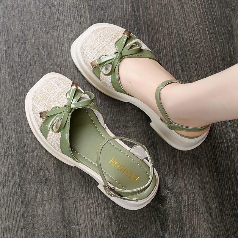 Damen Trendige Slingback Sandalen mit eleganter Schleifenapplikation