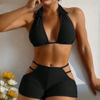 Damen Sportlicher Bikinis mit hoher Taille
